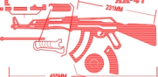 AK47矢量结构剖视图图片