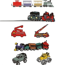 火车消防车越野车儿童玩具车电车图片
