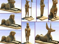 8个古埃及雕塑(模型贴图全)图片