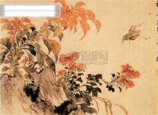 白牡丹牡丹花竹子丹顶鹤白鹤梅花树枝柳絮飘絮杂草树干植物动物中国风中华艺术绘画