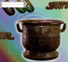 瓷器艺术背景出土文物艺术品钟鼎瓷器古董中华艺术绘画