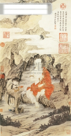 古代艺术小桥流水人家古代人物民间人物人物壁画中国文化人物画像中国风中华艺术绘画