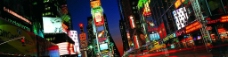 宽幅纽约纽约时代广场宽幅夜景超清晰图片