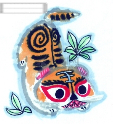 水中动物动物水牛黄牛老虎泥鳅蛇马老鼠中华艺术绘画