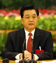 胡锦涛主席在十六届六中全会上发表讲话图片