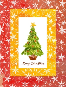 圣诞树花纹PSD分层模板图片