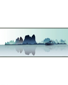中国画山水画桂林山水图片
