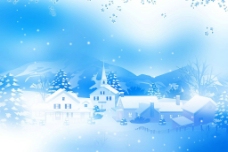 圣诞心愿雪蓝色星雪景图片