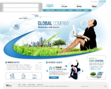 企业类行业服务类韩国网站模板