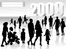 人物影子人物剪影与立体2009矢量素材eps格式矢量人物剪影立体2009家庭孩子休闲矢量素材