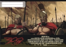 电影《300》主题矢量素材 格式 cdr格式 矢量电影 海报 人物 角色 武士 矢量素材
