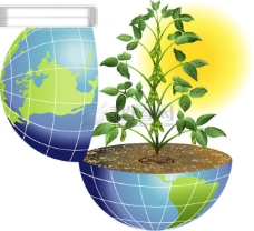 植物的力量地球的生命力矢量素材eps格式地球矢量地球活力毛豆植物矢量素材