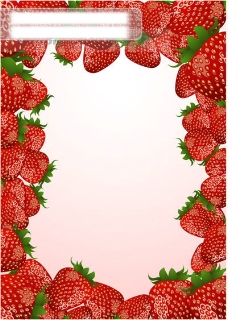 草莓堆成的花边矢量图素材