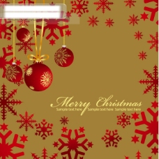 红房子矢量圣诞节丝带挂球雪花动感线条MerryChristmas背景红色房子矢量素材