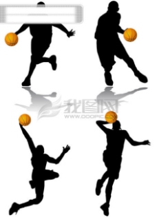 篮球运动篮球上篮动作剪影篮球运球动作剪影篮球扣篮动作剪影eps