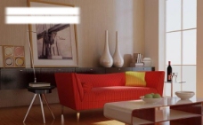时尚客厅室内设计室内空间效果图3d模型图片